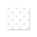 Polka Dots - Pale Gray on White Magnet (Square)