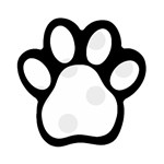 Polka Dots - Pale Gray on White Magnet (Paw Print)
