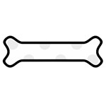 Polka Dots - Pale Gray on White Magnet (Dog Bone)