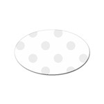 Polka Dots - Pale Gray on White Sticker (Oval)