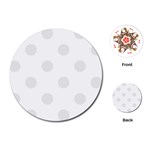 Polka Dots - Pale Gray on White Playing Cards (Round)