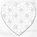 Polka Dots - Pale Gray on White Jigsaw Puzzle (Heart)