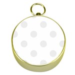 Polka Dots - Pale Gray on White Gold Compass