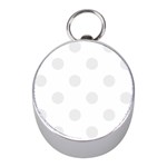 Polka Dots - Pale Gray on White Silver Compass (Mini)
