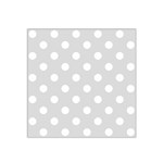 Polka Dots - White on Gainsboro Gray Satin Bandana Scarf