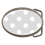 Polka Dots - White on Gainsboro Gray Belt Buckle