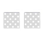 Polka Dots - White on Gainsboro Gray Cufflinks (Square)