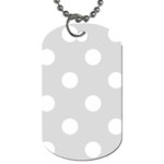 Polka Dots - White on Gainsboro Gray Dog Tag (One Side)