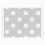 Polka Dots - White on Gainsboro Gray Large Glasses Cloth (2 Sides)