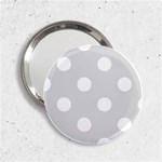 Polka Dots - White on Gainsboro Gray 2.25  Handbag Mirror