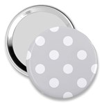 Polka Dots - White on Gainsboro Gray 3  Handbag Mirror