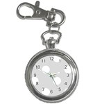 Polka Dots - White on Gainsboro Gray Key Chain Watch