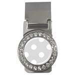 Polka Dots - White on Gainsboro Gray Money Clip (CZ)