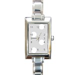 Polka Dots - White on Gainsboro Gray Rectangle Italian Charm Watch