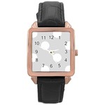 Polka Dots - White on Gainsboro Gray Rose Gold Leather Watch