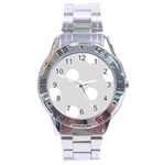 Polka Dots - White on Gainsboro Gray Stainless Steel Analogue Watch
