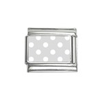 Polka Dots - White on Gainsboro Gray Italian Charm (9mm)