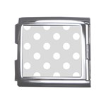 Polka Dots - White on Gainsboro Gray Mega Link Italian Charm (18mm)