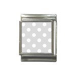 Polka Dots - White on Gainsboro Gray Italian Charm (13mm)
