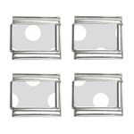 Polka Dots - White on Gainsboro Gray 9mm Italian Charm (4 pack)