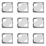 Polka Dots - White on Gainsboro Gray Mega Link Italian Charm (9 pack)