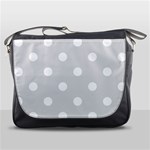 Polka Dots - White on Gainsboro Gray Messenger Bag