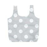 Polka Dots - White on Gainsboro Gray Full Print Recycle Bag (M)