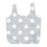 Polka Dots - White on Gainsboro Gray Full Print Recycle Bag (L)