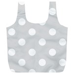 Polka Dots - White on Gainsboro Gray Full Print Recycle Bag (XL)