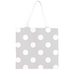 Polka Dots - White on Gainsboro Gray Grocery Light Tote Bag
