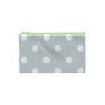 Polka Dots - White on Gainsboro Gray Canvas Cosmetic Bag (XS)