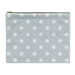 Polka Dots - White on Gainsboro Gray Cosmetic Bag (XL)
