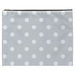 Polka Dots - White on Gainsboro Gray Cosmetic Bag (XXXL)