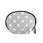 Polka Dots - White on Gainsboro Gray Accessory Pouch (Small)