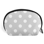 Polka Dots - White on Gainsboro Gray Accessory Pouch (Large)