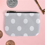 Polka Dots - White on Gainsboro Gray Mini Coin Purse