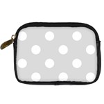 Polka Dots - White on Gainsboro Gray Digital Camera Leather Case