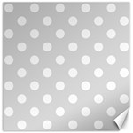 Polka Dots - White on Gainsboro Gray Canvas 16  x 16 