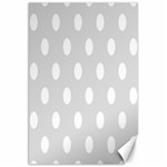 Polka Dots - White on Gainsboro Gray Canvas 20  x 30 
