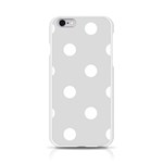 Polka Dots - White on Gainsboro Gray Apple iPhone 6/6S Silicone Case (Transparent)