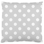 Polka Dots - White on Gainsboro Gray Large Cushion Case (Two Sides)