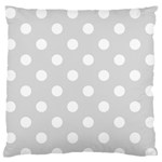 Polka Dots - White on Gainsboro Gray Large Flano Cushion Case (One Side)