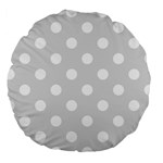 Polka Dots - White on Gainsboro Gray Large 18  Premium Round Cushion
