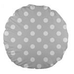Polka Dots - White on Gainsboro Gray Large 18  Premium Flano Round Cushion