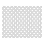 Polka Dots - White on Gainsboro Gray Double Sided Flano Blanket (Large)