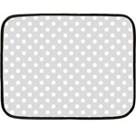 Polka Dots - White on Gainsboro Gray Fleece Blanket (Mini)