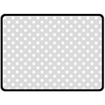 Polka Dots - White on Gainsboro Gray Fleece Blanket (Large) (One Side)