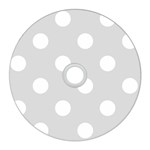 Polka Dots - White on Gainsboro Gray CD Wall Clock