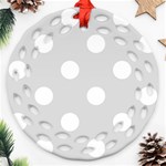 Polka Dots - White on Gainsboro Gray Ornament (Round Filigree)