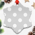 Polka Dots - White on Gainsboro Gray Ornament (Snowflake)